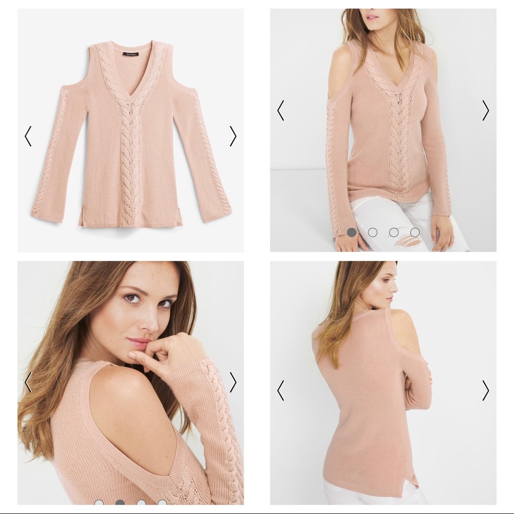 WHBM gently worn cold shoulder sweater,